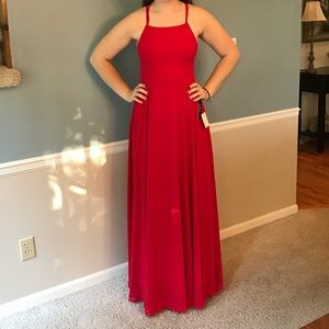 Lulu’s Strappy to be Here Red Maxi Dress